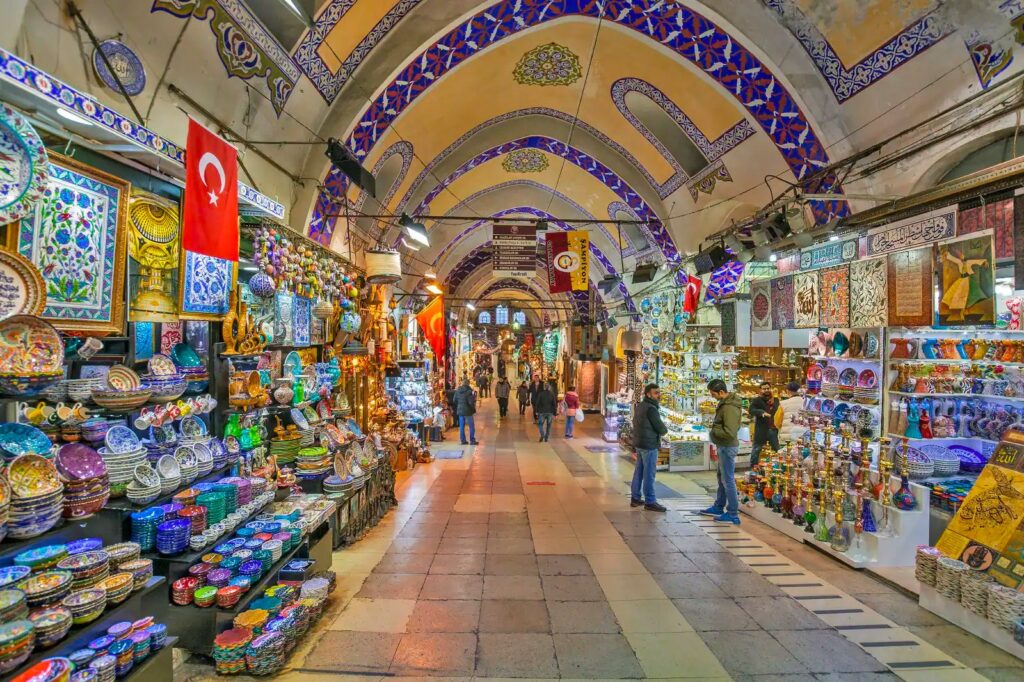 Shopping streets in Istanbul Turkey