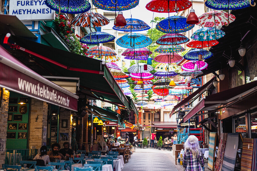 Umbrella-street-in-kadikoy, Turkey